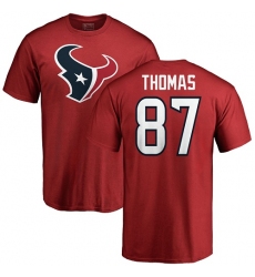 NFL Nike Houston Texans #87 Demaryius Thomas Red Name & Number Logo T-Shirt