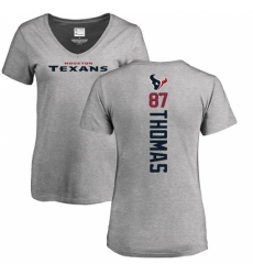 NFL Women's Nike Houston Texans #87 Demaryius Thomas Ash Backer T-Shirt