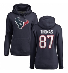 NFL Women's Nike Houston Texans #87 Demaryius Thomas Navy Blue Name & Number Logo Pullover Hoodie