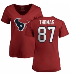 NFL Women's Nike Houston Texans #87 Demaryius Thomas Red Name & Number Logo T-Shirt