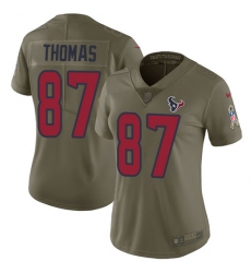 Women's Nike Houston Texans #87 Demaryius Thomas Limited Olive 2017 Salute to Service NFL Jersey