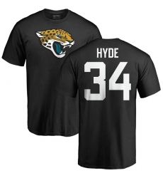 NFL Nike Jacksonville Jaguars #34 Carlos Hyde Black Name & Number Logo T-Shirt