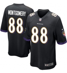 Men's Nike Baltimore Ravens #88 Ty Montgomery Game Black Alternate NFL Jersey