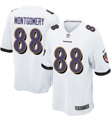 Men's Nike Baltimore Ravens #88 Ty Montgomery Game White NFL Jersey