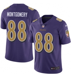 Men's Nike Baltimore Ravens #88 Ty Montgomery Limited Purple Rush Vapor Untouchable NFL Jersey