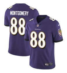 Men's Nike Baltimore Ravens #88 Ty Montgomery Purple Team Color Vapor Untouchable Limited Player NFL Jersey