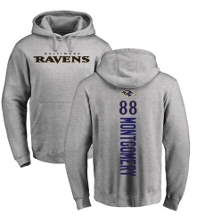 NFL Nike Baltimore Ravens #88 Ty Montgomery Ash Backer Pullover Hoodie