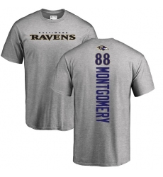NFL Nike Baltimore Ravens #88 Ty Montgomery Ash Backer T-Shirt