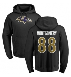 NFL Nike Baltimore Ravens #88 Ty Montgomery Black Name & Number Logo Pullover Hoodie