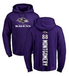 NFL Nike Baltimore Ravens #88 Ty Montgomery Purple Backer Pullover Hoodie