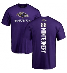 NFL Nike Baltimore Ravens #88 Ty Montgomery Purple Backer T-Shirt