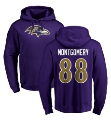 NFL Nike Baltimore Ravens #88 Ty Montgomery Purple Name & Number Logo Pullover Hoodie