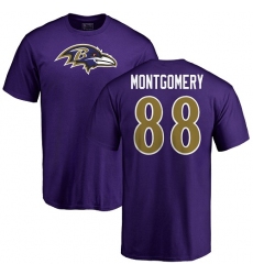NFL Nike Baltimore Ravens #88 Ty Montgomery Purple Name & Number Logo T-Shirt