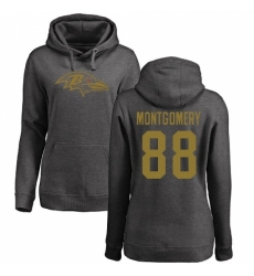 NFL Women's Nike Baltimore Ravens #88 Ty Montgomery Ash One Color Pullover Hoodie
