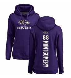 NFL Women's Nike Baltimore Ravens #88 Ty Montgomery Purple Backer Pullover Hoodie