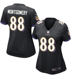 Women's Nike Baltimore Ravens #88 Ty Montgomery Game Black Alternate NFL Jersey