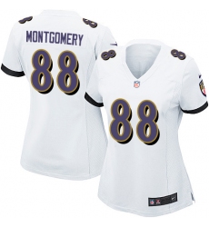 Women's Nike Baltimore Ravens #88 Ty Montgomery Game White NFL Jersey
