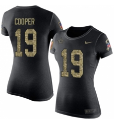 NFL Women's Nike Dallas Cowboys #19 Amari Cooper Black Camo Salute to Service T-Shirt