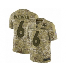 Men's Denver Broncos #6 Colby Wadman Limited Camo 2018 Salute to Service Football Jersey
