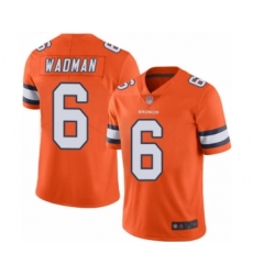 Men's Denver Broncos #6 Colby Wadman Limited Orange Rush Vapor Untouchable Football Jersey