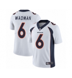 Men's Denver Broncos #6 Colby Wadman White Vapor Untouchable Limited Player Football Jersey