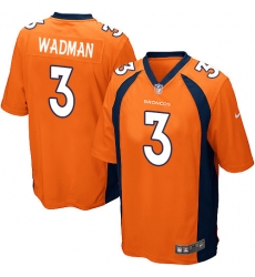 Men's Nike Denver Broncos #3 Colby Wadman Game Orange Team Color NFL Jersey