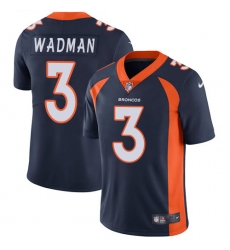 Men's Nike Denver Broncos #3 Colby Wadman Navy Blue Alternate Vapor Untouchable Limited Player NFL Jersey