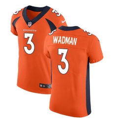 Men's Nike Denver Broncos #3 Colby Wadman Orange Team Color Vapor Untouchable Elite Player NFL Jersey