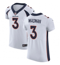 Men's Nike Denver Broncos #3 Colby Wadman White Vapor Untouchable Elite Player NFL Jersey