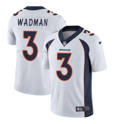Men's Nike Denver Broncos #3 Colby Wadman White Vapor Untouchable Limited Player NFL Jersey