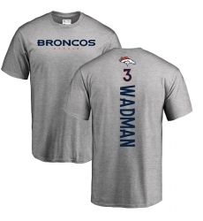 NFL Nike Denver Broncos #3 Colby Wadman Ash Backer T-Shirt
