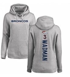 NFL Women's Nike Denver Broncos #3 Colby Wadman Ash Backer Pullover Hoodie