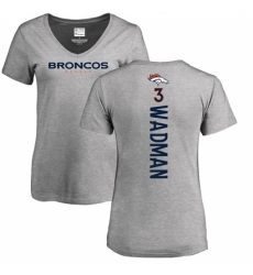 NFL Women's Nike Denver Broncos #3 Colby Wadman Ash Backer V-Neck T-Shirt