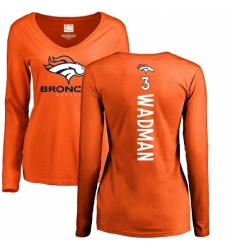 NFL Women's Nike Denver Broncos #3 Colby Wadman Orange Backer Long Sleeve T-Shirt