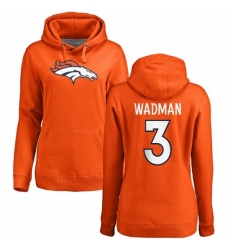NFL Women's Nike Denver Broncos #3 Colby Wadman Orange Name & Number Logo Pullover Hoodie