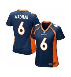 Women's Denver Broncos #6 Colby Wadman Game Navy Blue Alternate Football Jersey