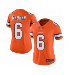 Women's Denver Broncos #6 Colby Wadman Limited Orange Rush Vapor Untouchable Football Jersey