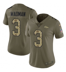 Women's Nike Denver Broncos #3 Colby Wadman Limited Olive Camo 2017 Salute to Service NFL Jersey
