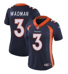 Women's Nike Denver Broncos #3 Colby Wadman Navy Blue Alternate Vapor Untouchable Limited Player NFL Jersey