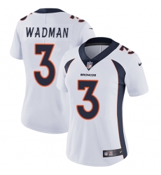 Women's Nike Denver Broncos #3 Colby Wadman White Vapor Untouchable Limited Player NFL Jersey
