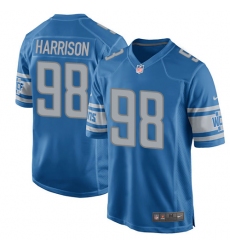 Men's Nike Detroit Lions #98 Damon Harrison Game Blue Team Color NFL Jersey