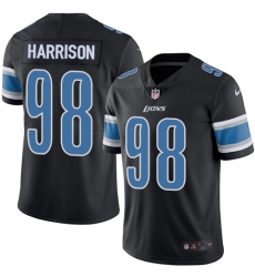 Men's Nike Detroit Lions #98 Damon Harrison Limited Black Rush Vapor Untouchable NFL Jersey