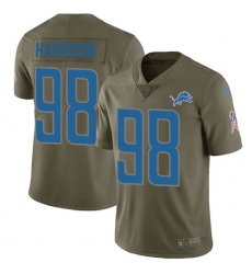 Men's Nike Detroit Lions #98 Damon Harrison Limited Olive 2017 Salute to Service NFL Jersey