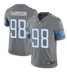 Men's Nike Detroit Lions #98 Damon Harrison Limited Steel Rush Vapor Untouchable NFL Jersey