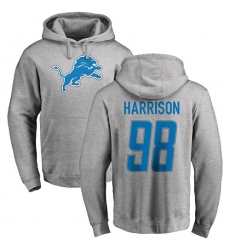 NFL Nike Detroit Lions #98 Damon Harrison Ash Name & Number Logo Pullover Hoodie