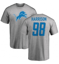 NFL Nike Detroit Lions #98 Damon Harrison Ash Name & Number Logo T-Shirt