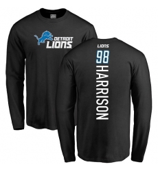 NFL Nike Detroit Lions #98 Damon Harrison Black Backer Long Sleeve T-Shirt