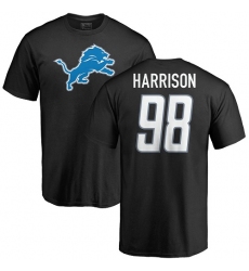 NFL Nike Detroit Lions #98 Damon Harrison Black Name & Number Logo T-Shirt