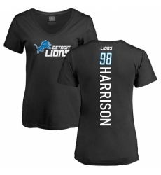 NFL Women's Nike Detroit Lions #98 Damon Harrison Black Backer T-Shirt