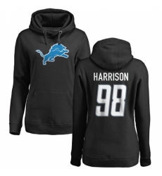 NFL Women's Nike Detroit Lions #98 Damon Harrison Black Name & Number Logo Pullover Hoodie